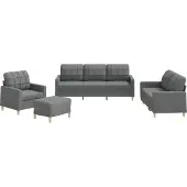 vidaXL Ensemble de canapés 4 pièces avec coussins Tissu gris foncé