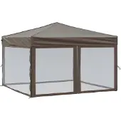 vidaXL Tente de réception pliante avec parois latérales Taupe 3x3 m