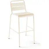Oviala Chaise haute de jardin en métal ivoire - Palavas