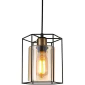 ITALUX Kalula lampe suspendue industrielle noire PND-78901-1-BK+AMB