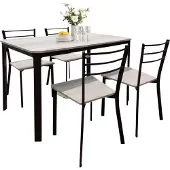 Poldimar Set de table Lily, 4 chaises - beige/noir