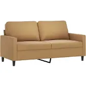 vidaXL Canapé 2 places marron 140 cm velours