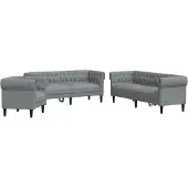 vidaXL Ensemble de canapés 3 pièces gris clair tissu