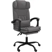 vidaXL Chaise de bureau avec fonction couchage Gris Similicuir