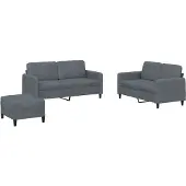 vidaXL Ensemble de canapés 3 pièces gris foncé velours