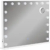 Vicco miroir de maquillage Greta Blanc 80x61cm avec éclairage LED, Model 51270