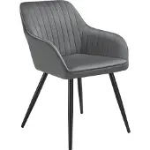 TecTake Chaise MARILYN en velours - gris/noir, par pièce