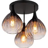 Globo Lighting Plafonnier noir Olsen 3 lumières