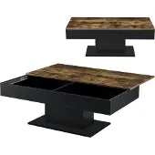 En.casa Table basse 'Lünen' avec 2 compartiments de rangement 40 x 110 x 60 cm imitation bois/noir