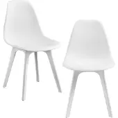 En.casa [] 2x chaises design blanc salle à manger chaise plastique style scandinave