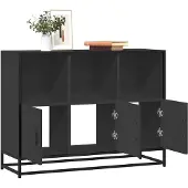 vidaXL Sideboard Noir 100x35x76 cm Bois composite