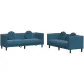 vidaXL Ensemble de canapés 2 pièces avec coussins bleu velours