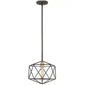 HINKLEY Suspension Astrid, bronze mat et or, 1xE27x60W, métal, dimensions : 106 x 30,5 x 30,5 cm, IP20,