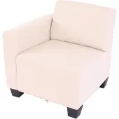 Generique Canapé-élément Lyon, modulaire, simili-cuir élément latéral gauche, crème