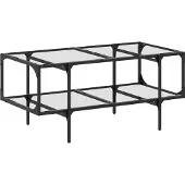 vidaXL Table basse avec plateau en verre Transparent 98,5x50x45 cm Acier