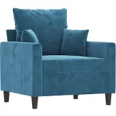 vidaXL Fauteuil bleu 60 cm velours