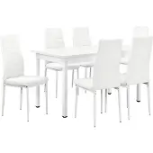 En.casa [] Table de salle à manger avec chaises blanche