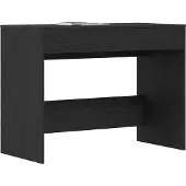 vidaXL Bureau noir imitation chêne 101x50x76,5 cm Bois composite