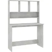 vidaXL Bureau avec étagères gris béton 110x45x157 cm Bois composite