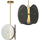 Toolight Lampe Suspendue APP1675-CP Round Black