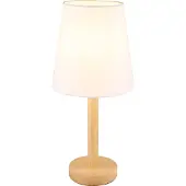 Nowa Lampe de table, aspect bois, blanc, interrupteur, H 45 cm