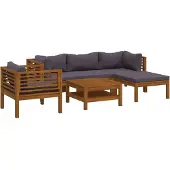 vidaXL Ensemble de salon de jardin 6 pièces avec revêtement en bois massif d'acacia