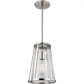 FEISS Suspension Harrow, nickel poli, 1xE27x60W, verre, dimensions : 137,1 x 20,3 x 20,3 cm, IP20, Feiss