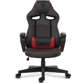 Sense7 Knight Fauteuil gaming en cuir synthétique noir et rouge - Fauteuil de bureau ergonomique Fauteuil de bureau PC Fauteuil gaming Fonction bascule Gamer 120 kg