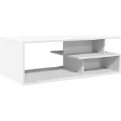 vidaXL Table basse blanche 102x55x35 cm Bois composite