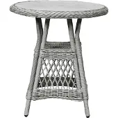 Ebuy24 Hvalo Table basse pour balcon et terrasse, Ø69 cm, couleur sable.