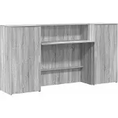 vidaXL Comptoir de réception Gris Sonoma 200x50x103,5 cm Bois composite