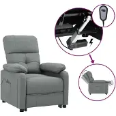 vidaXL Fauteuil relax électrique gris foncé Tissu