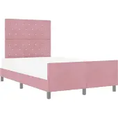 vidaXL Lit boxspring avec tête de lit rose 120 x 200 cm velours