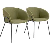Happy Garden Lot de 2 chaises en simili vert ANDRÉ