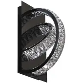 Zuma Line Plafonnier LED TULA 10 W, de 2 700 à 6 000 K, 2 100 lm, métal noir et cristal, dimensions : 19 x 35 x 18 cm, IP20,