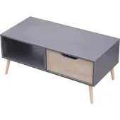 Happy Garden Table basse avec tiroir style scandinave grise FREJA