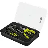 Goobay 77845 Kit d'outils de démarrage, 26 pièces - Outils, jeu d'embouts et marteau pour les travaux de vissage, de montage et de bricolage