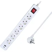 As Schwabe as-Schwabe Multiprise 6 prises interrupteur USB A/C 5m Multiprise IP20