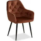Homestyle4u Chaise Salle à Manger Velours Marron Design Moderne Chaise de Cuisine Chaise pas Cher Fauteuil Rembourrée