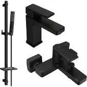 Mexen Mino DQ72 SET mitigeur bain et lavabo, noir (72403DQ72-70)