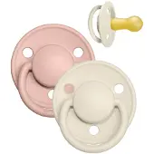 BIBS De Lux Natural Rubber Size 2: 6+ months tétine Ivory / Blush 2 pcs