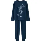 Name It Kids Pyjama 'NKMTitan Skater' bleu foncé / blanc
