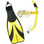 Aqua Lung Ensemble de Snorkeling - Adult - Compass - Black/Yello - - XL - XLarge - Masque et Tuba