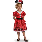 Disguise Christmas Minnie Classic Toddler Costume Rouge 5-6 Years Enfants