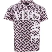 Versace T-Shirt - Rose/Noir av. Imprimé - - 8 ans (128) - T-Shirt