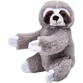Wild republic Paresseux mini 20 cm gris assis Doudou Ecokins Sloth