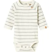 Lil´ Atelier Barboteuse / body 'NBMKAIL' gris / blanc cassé