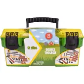 John Deere Coffret de construction Deluxe 18 pi ces avec m tre ruban et outils, jouets de construction interactifs, jouets pr scolaires pour gar