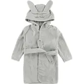 Pippi Baby Peignoir de Bain - Gris av. Lapin - - 110/116 - Peignoir de Bain
