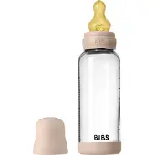 BIBS Baby Glass Bottle Round Latex biberon anti-coliques Blush 1 pcs